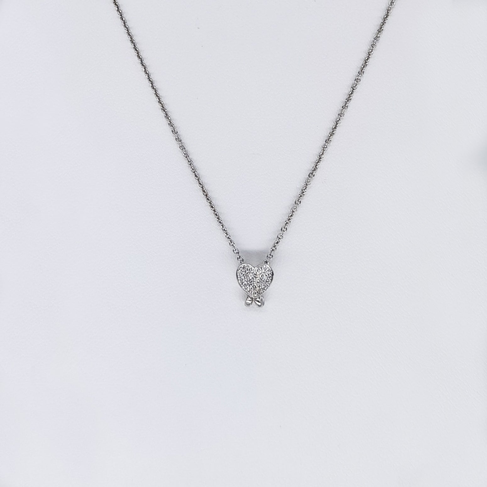 Adjustable Heart Necklace with Diamonds