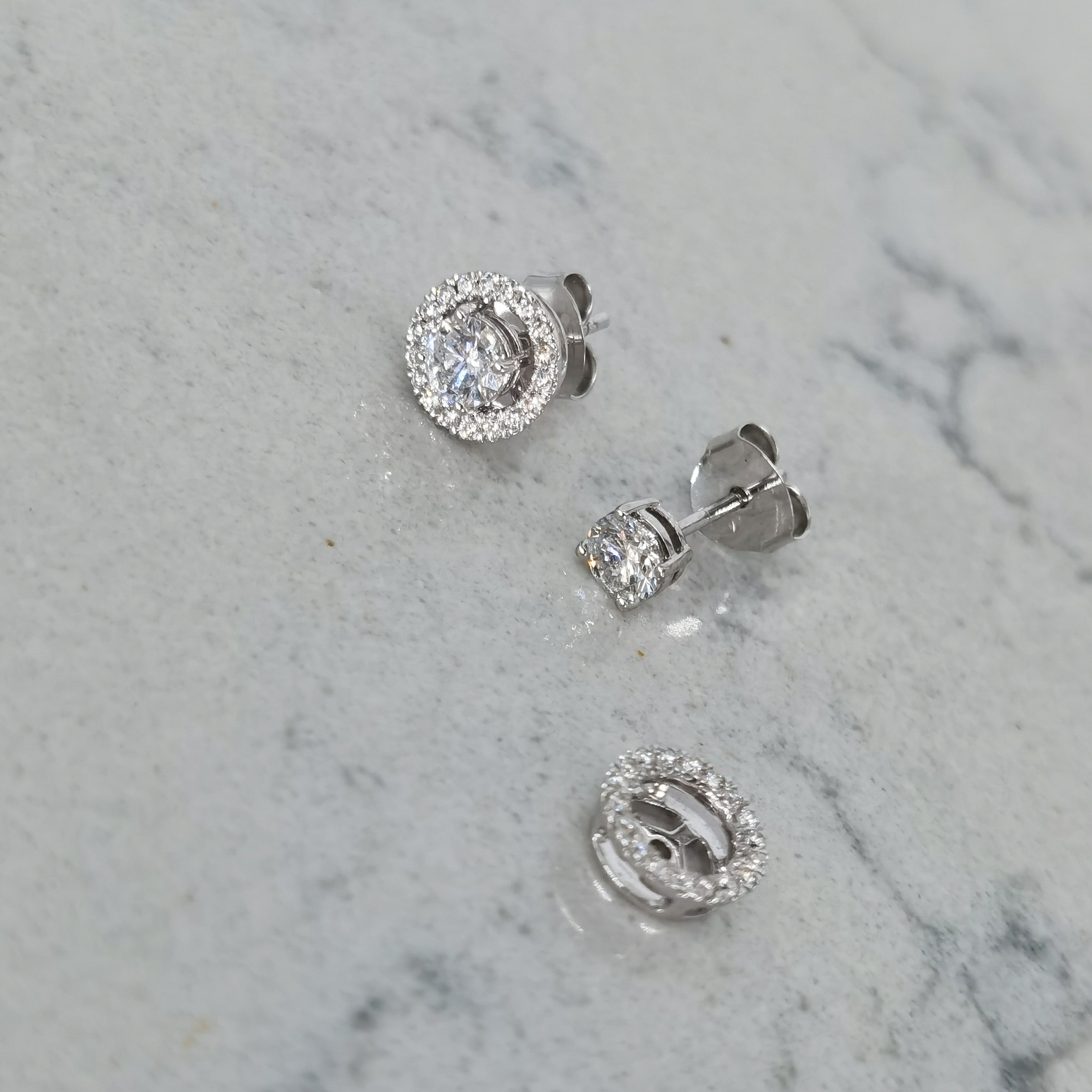 Spotlight Earrings with Diamonds 0.60 ct and Removable Jackets 0.17 ct