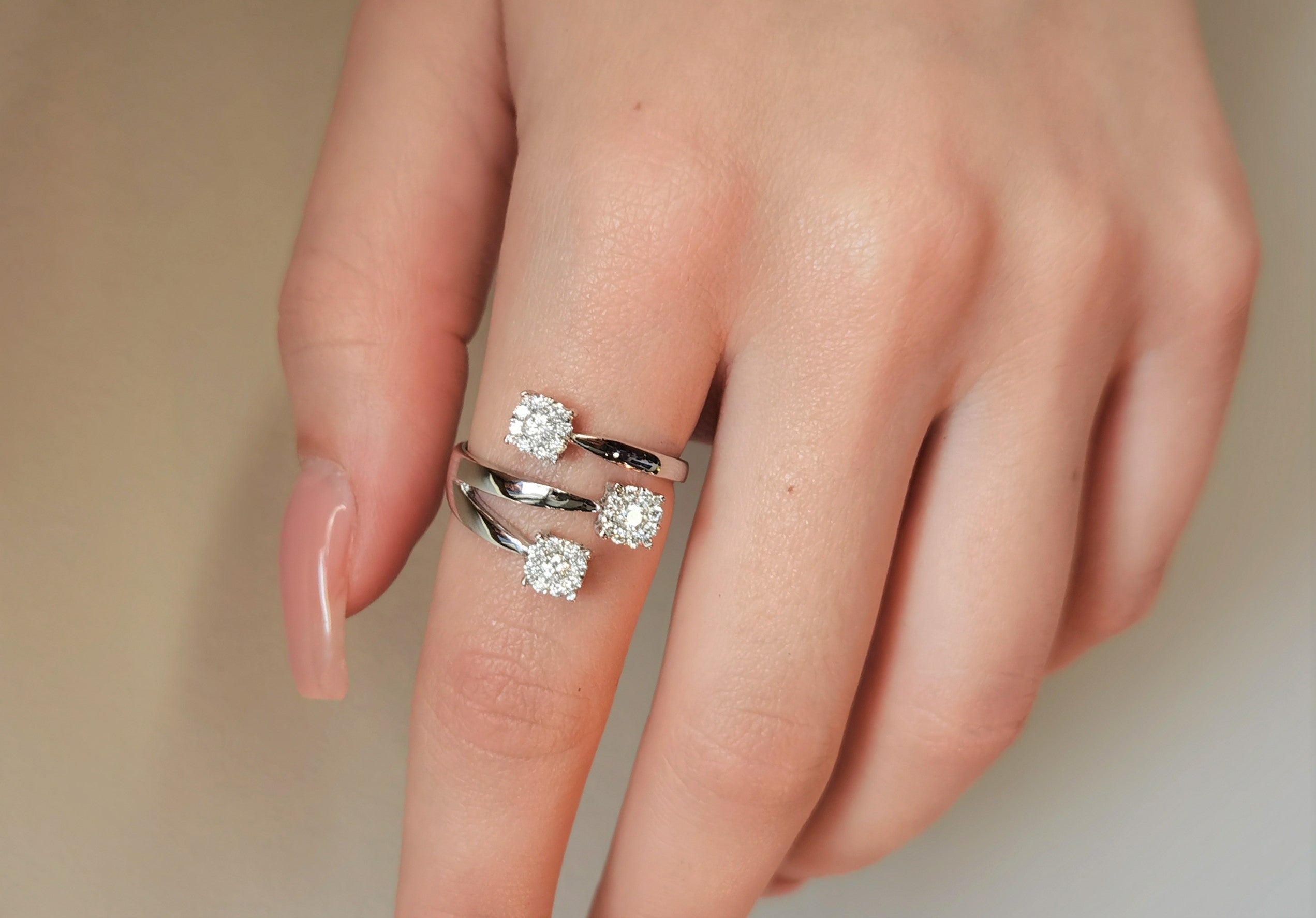 Agnes ring with diamonds