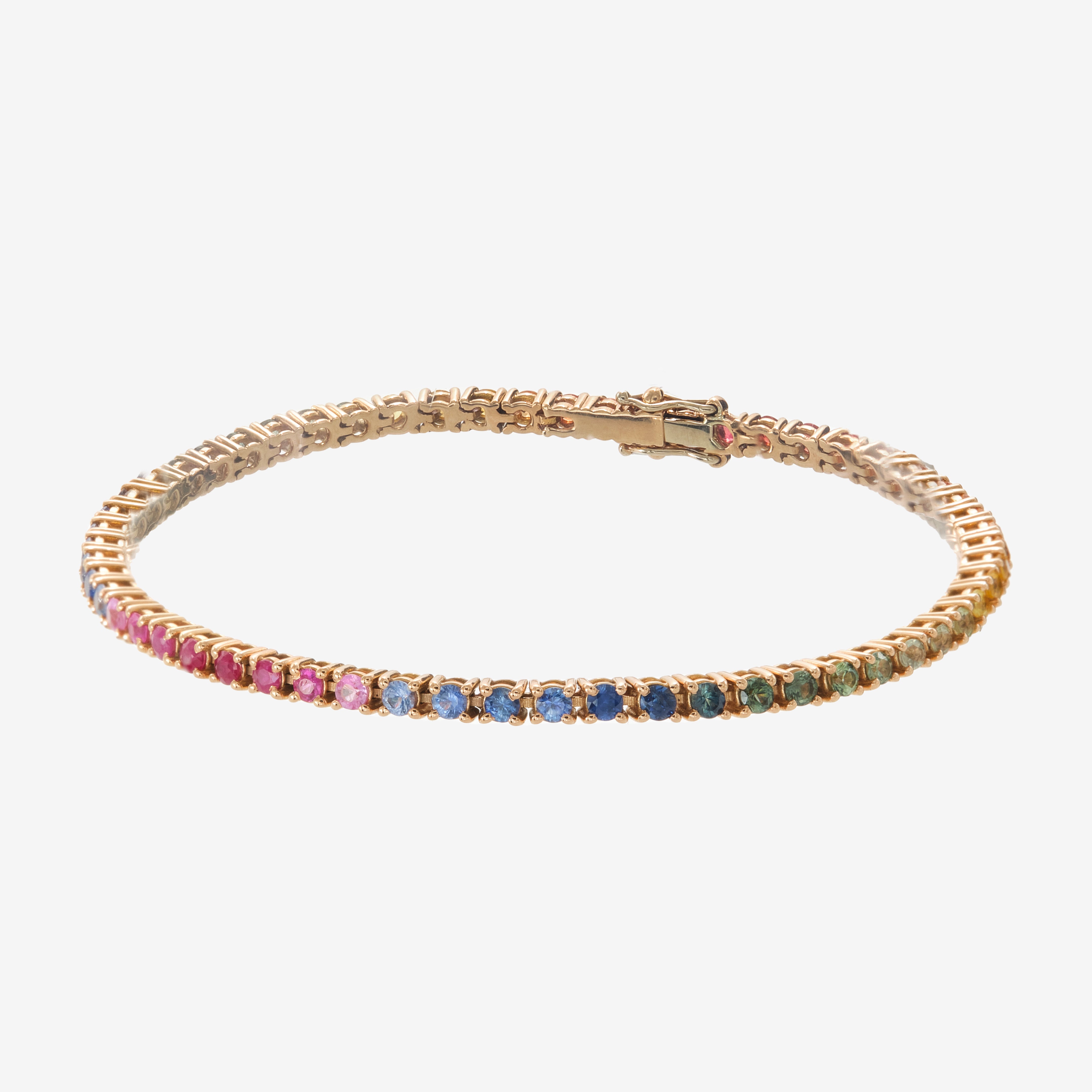 Tennis bracelet with multicolored sapphires 4.00 ct