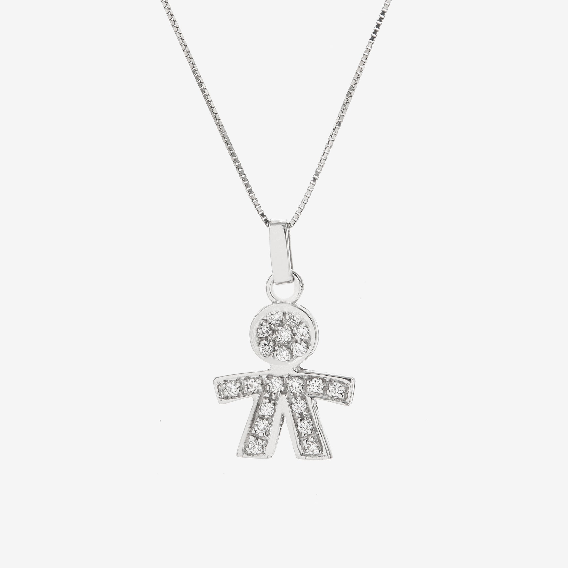 Little men pendant with diamonds