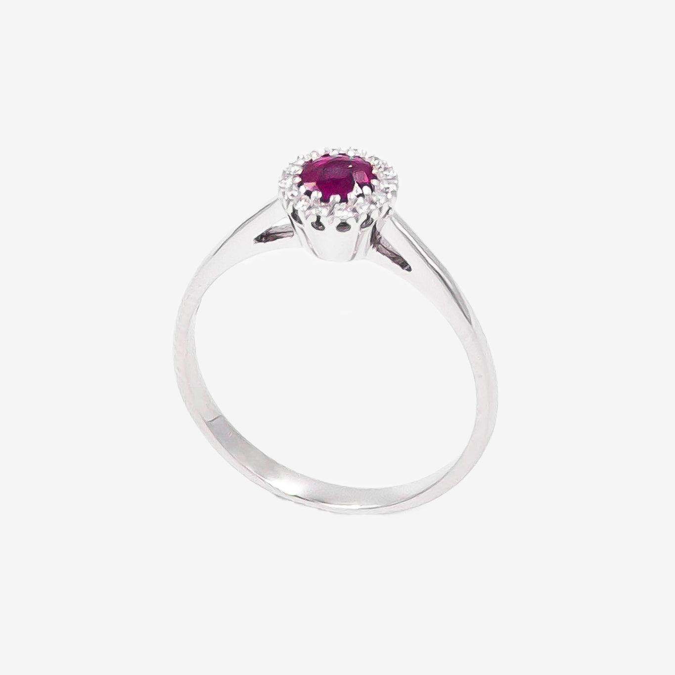 Ruby Round Sparkle Ring with Diamonds