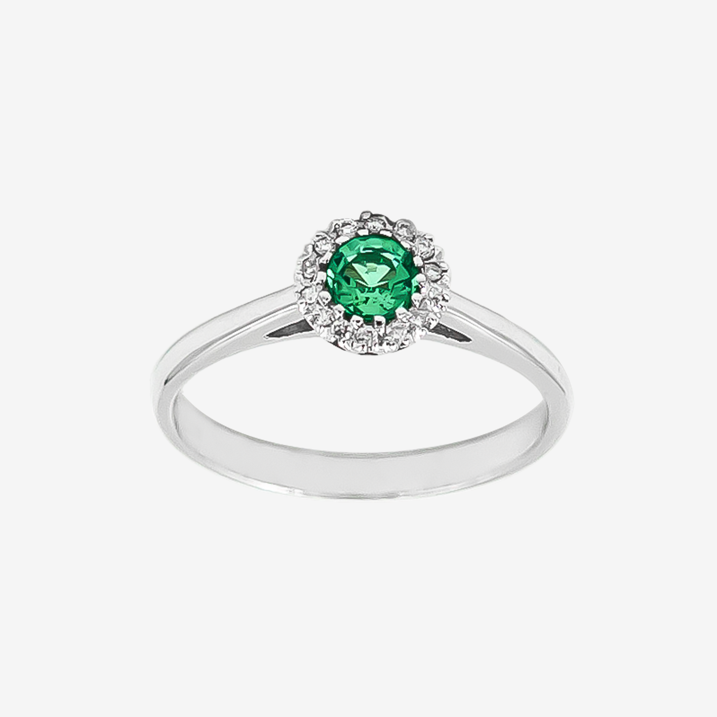 Spotlight Ring with Emerald and Diamonds