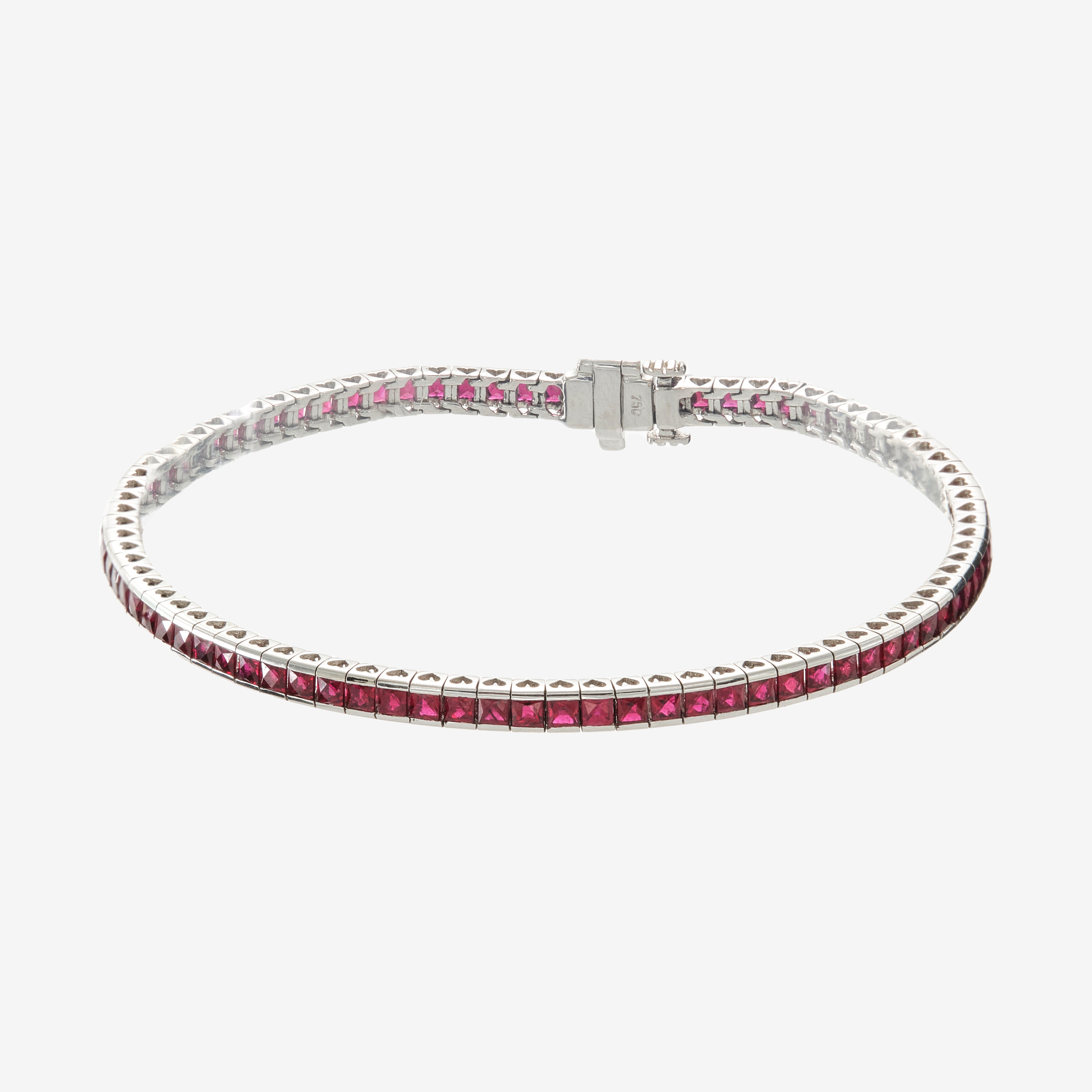 Tennis bracelet with rubies