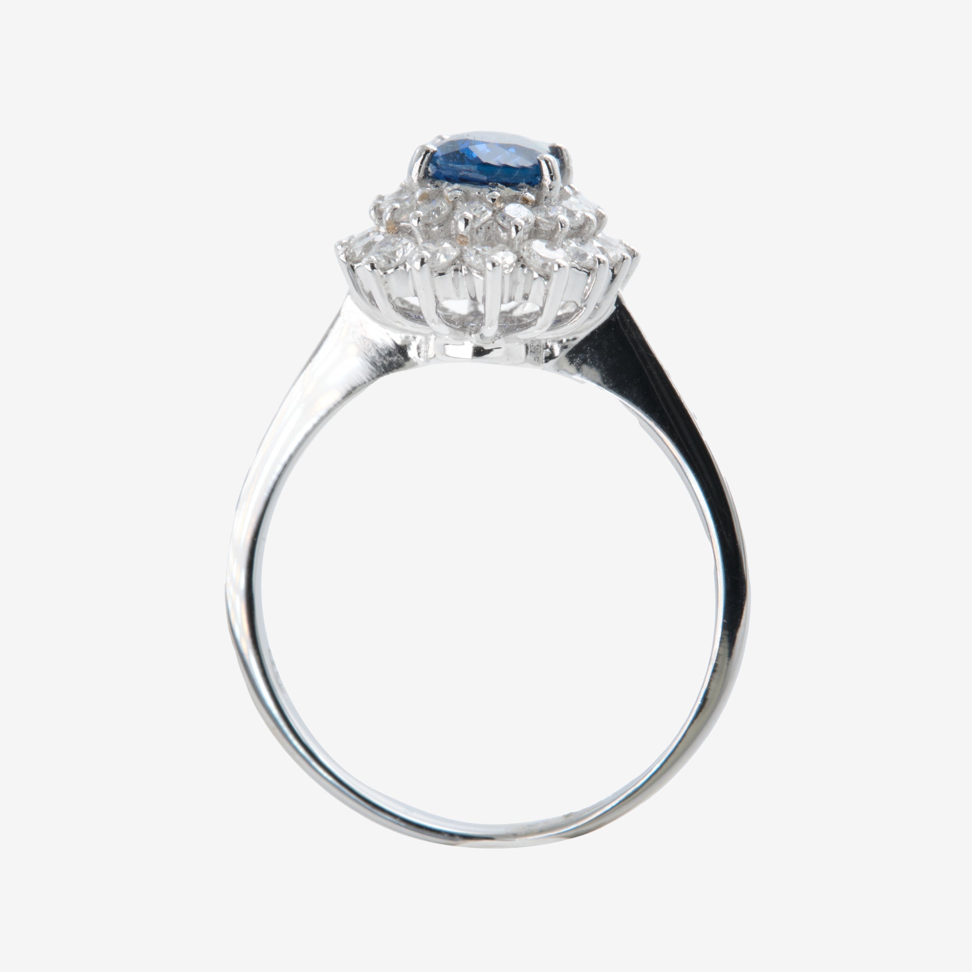 Inel aur 18k cu safir 0.94 ct si diamante 0.62 ct