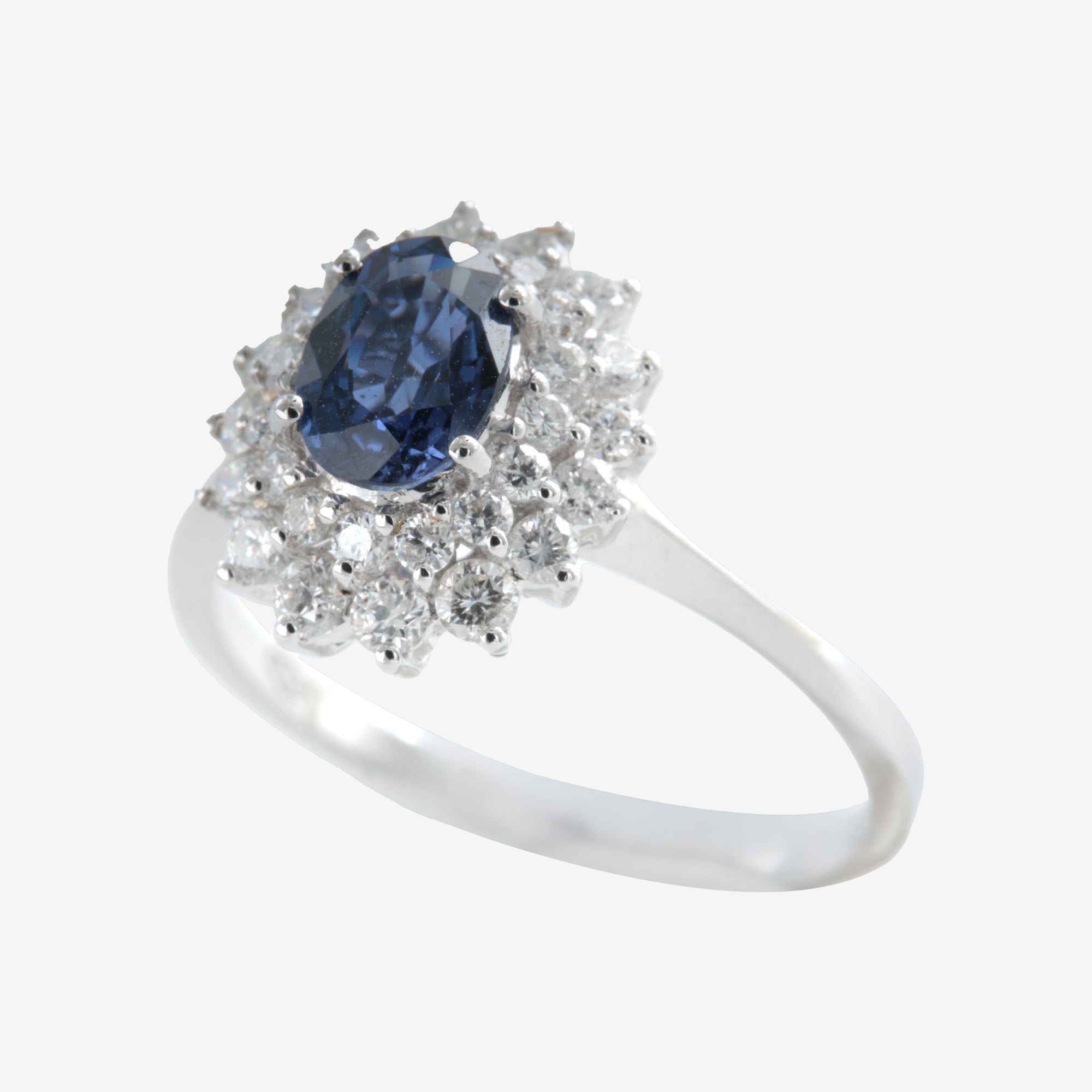 Inel aur 18k cu safir 0.94 ct si diamante 0.62 ct