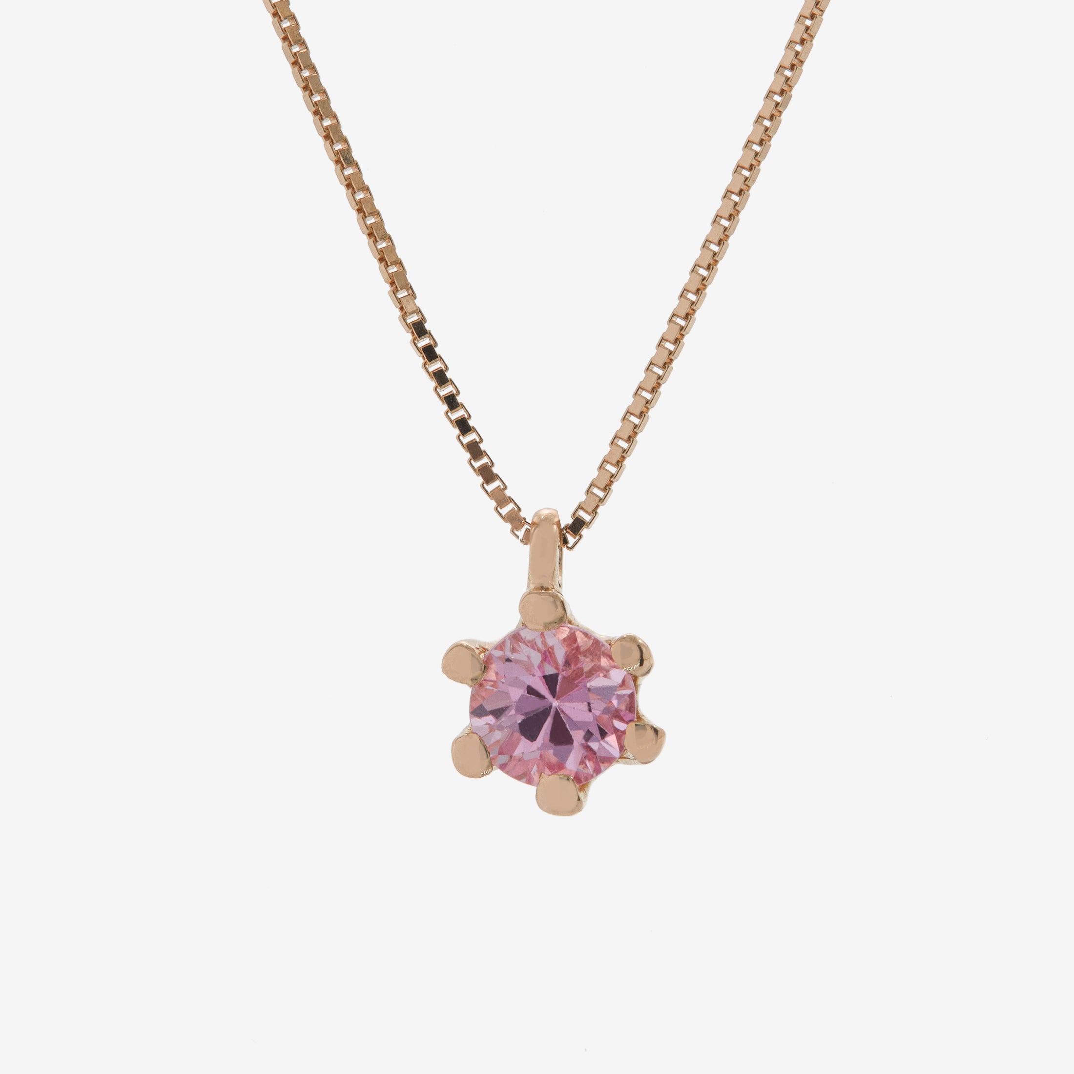 Crown necklace with pink sapphire