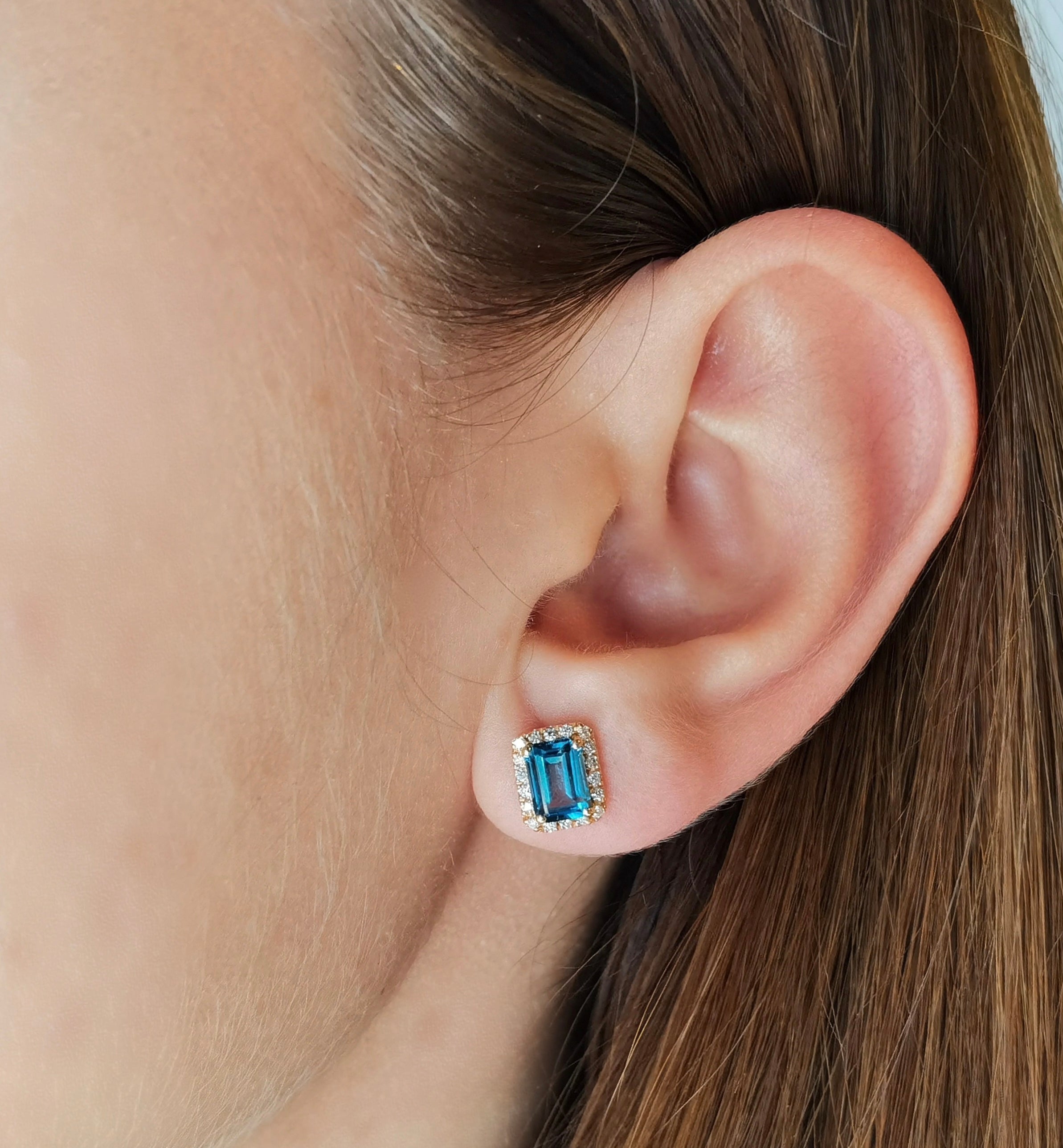 Esha earrings with London topaz and diamonds